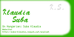 klaudia suba business card